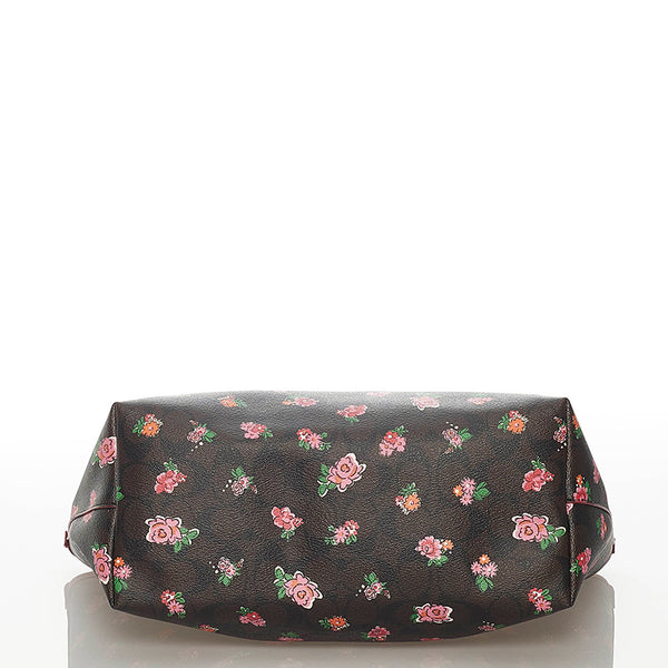 コーチ シグネチャー トートバッグ F57888 ブラウン レッド PVC レザー レディース COACH 【中古】