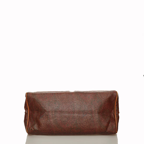 エトロ ペイズリー　 ボストンバッグ ブラウン PVC レザー レディース ETRO 【中古】