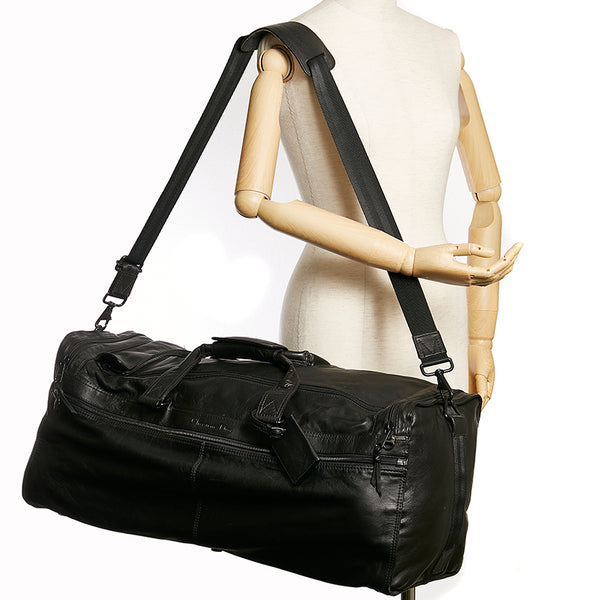 ディオール ブラック レザー ボストンバッグ レディース Dior 【中古】