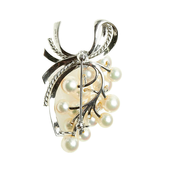 ミキモト K14WG ホワイトゴールド アコヤパール5～7mm ブローチ レディース MIKIMOTO 【中古】