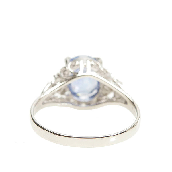 Pt900 プラチナ サファイア1.38ct ダイヤ0.06ct リング 指輪 レディース 9号 【中古】