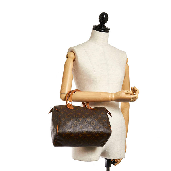 ルイ ヴィトン モノグラム スピーディ25 M41109 ブラウン PVC レザー ハンドバッグ ミニボストン レディース LOUIS VUITTON 【中古】