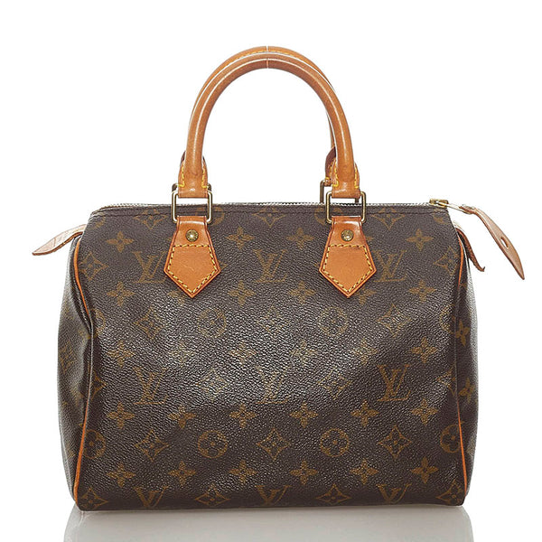 ルイ ヴィトン モノグラム スピーディ25 M41109 ブラウン PVC レザー ハンドバッグ ミニボストン レディース LOUIS VUITTON 【中古】