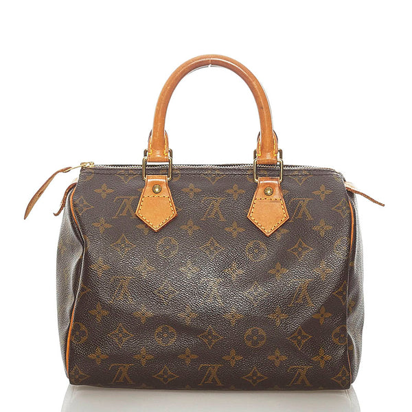 ルイ ヴィトン モノグラム スピーディ25 M41109 ブラウン PVC レザー ハンドバッグ ミニボストン レディース LOUIS VUITTON 【中古】