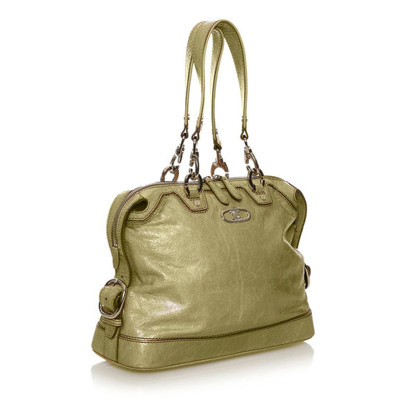 セリーヌ ハンドバッグ ベージュ レザー レディース CELINE 【中古】