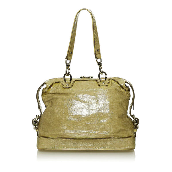 セリーヌ ハンドバッグ ベージュ レザー レディース CELINE 【中古】