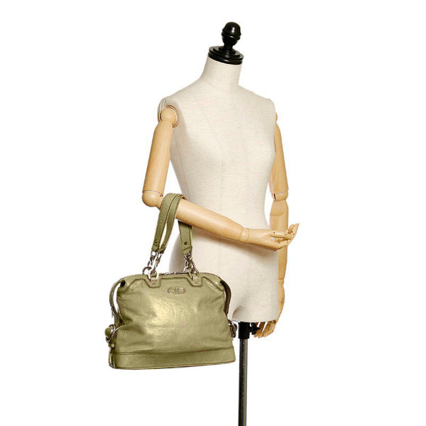 セリーヌ ハンドバッグ ベージュ レザー レディース CELINE 【中古】