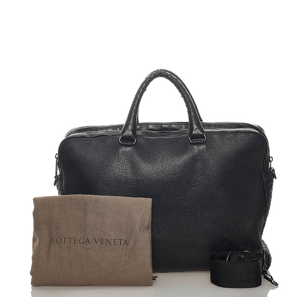 ボッテガヴェネタ イントレチャート ブラック レザー トートバック ショルダーバック 2WAY  メンズ BOTTEGAVENETA 【中古】
