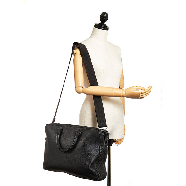 ボッテガヴェネタ イントレチャート ブラック レザー トートバック ショルダーバック 2WAY  メンズ BOTTEGAVENETA 【中古】