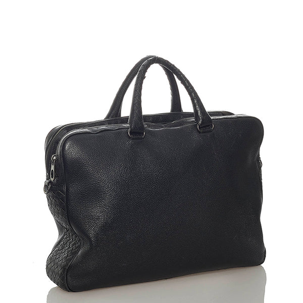 ボッテガヴェネタ イントレチャート ブラック レザー トートバック ショルダーバック 2WAY  メンズ BOTTEGAVENETA 【中古】