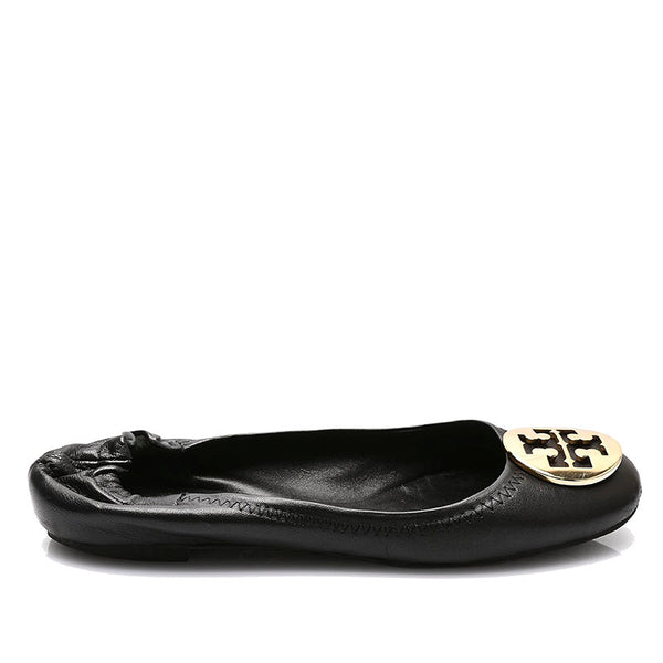 トリーバーチ ブラック レザー フラットシューズ レディース Tory Burch 【中古】