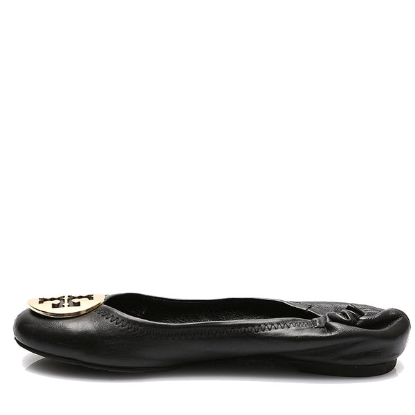 トリーバーチ ブラック レザー フラットシューズ レディース Tory Burch 【中古】