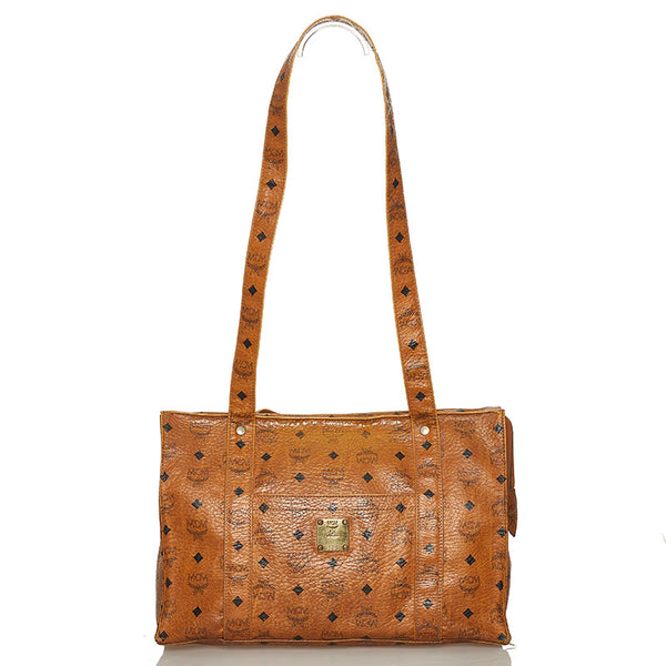 エム シー エム ヴィセトス トートバッグ ブラウン レザー レディース MCM 【中古】