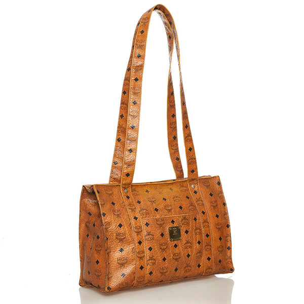 エム シー エム ヴィセトス トートバッグ ブラウン レザー レディース MCM 【中古】