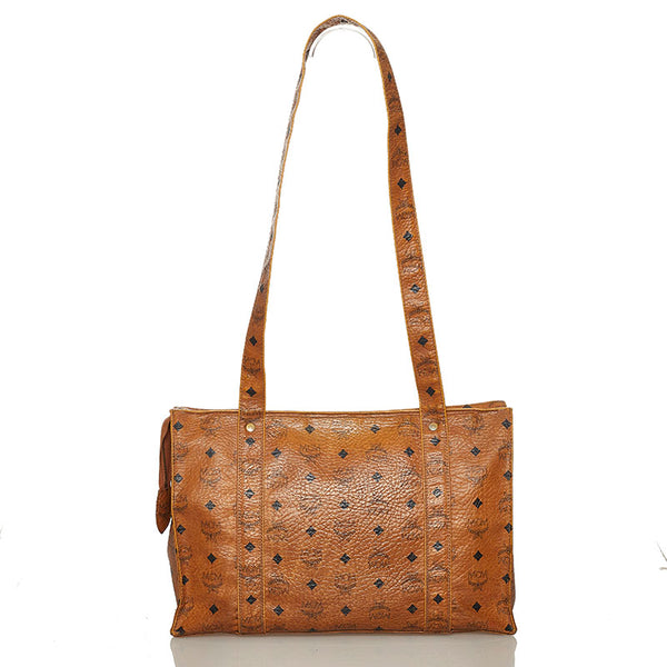 エム シー エム ヴィセトス トートバッグ ブラウン レザー レディース MCM 【中古】