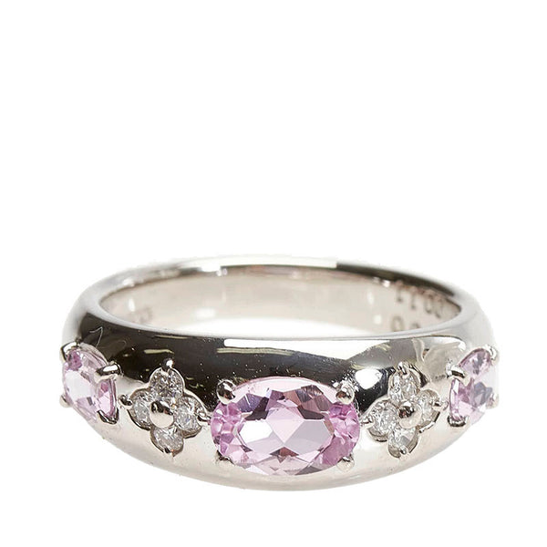 Pt900 プラチナ インペリアルトパーズ1.00ct ダイヤ0.11ct リング 指輪 レディース 8号 【中古】