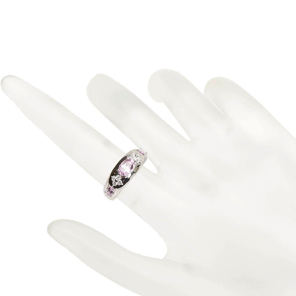 Pt900 プラチナ インペリアルトパーズ1.00ct ダイヤ0.11ct リング 指輪 レディース 8号 【中古】