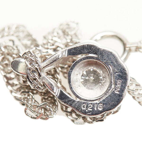 Pt900 プラチナ Pt850 プラチナ ダイヤ0.216ct ネックレス レディース 【中古】