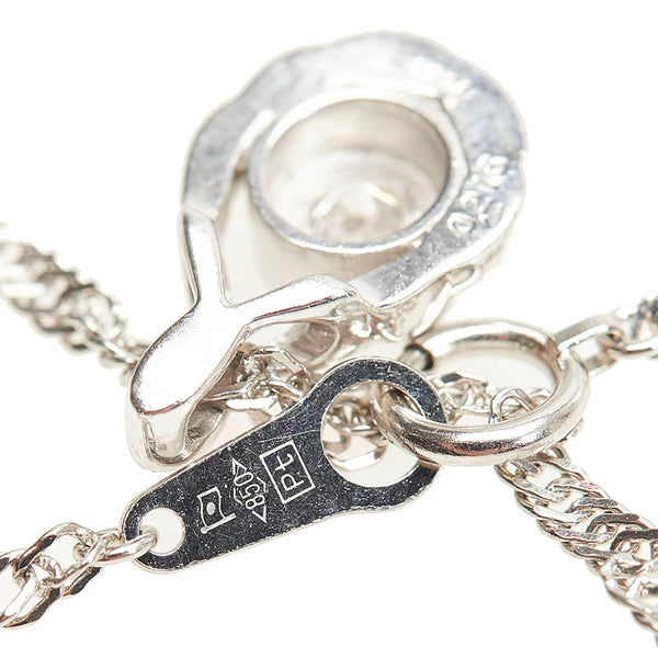 Pt900 プラチナ Pt850 プラチナ ダイヤ0.216ct ネックレス レディース 【中古】