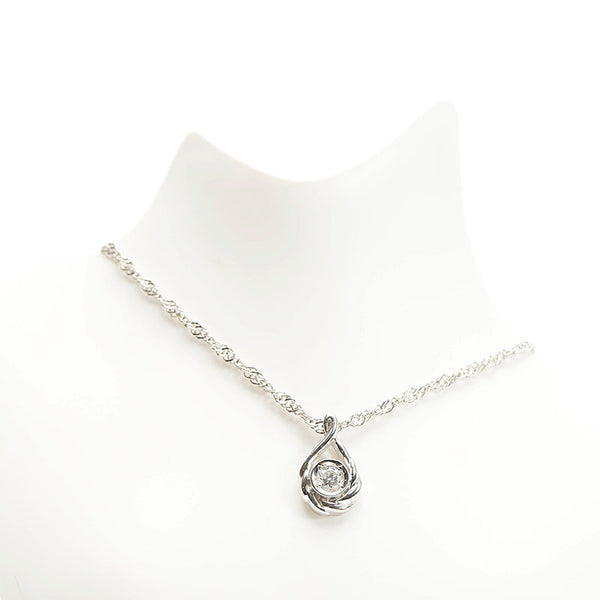 Pt900 プラチナ Pt850 プラチナ ダイヤ0.216ct ネックレス レディース 【中古】