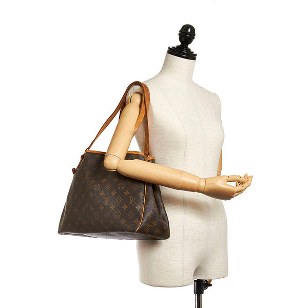 ルイ ヴィトン モノグラム バティニョール  トートバッグ M51154 ブラウン PVC レザー レディース LOUIS VUITTON 【中古】