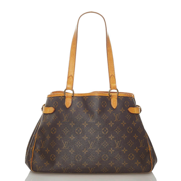 ルイ ヴィトン モノグラム バティニョール  トートバッグ M51154 ブラウン PVC レザー レディース LOUIS VUITTON 【中古】