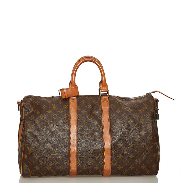 ルイ ヴィトン モノグラム キーポル バンドリエール 45 M41418 ブラウン PVC レザー ボストンバッグ レディース LOUIS VUITTON 【中古】
