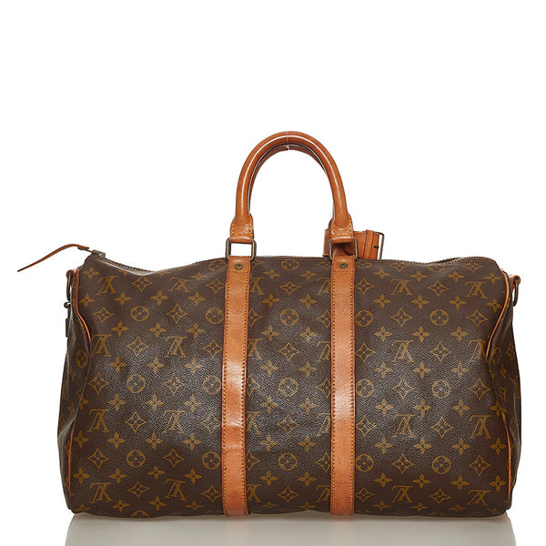 ルイ ヴィトン モノグラム キーポル バンドリエール 45 M41418 ブラウン PVC レザー ボストンバッグ レディース LOUIS VUITTON 【中古】