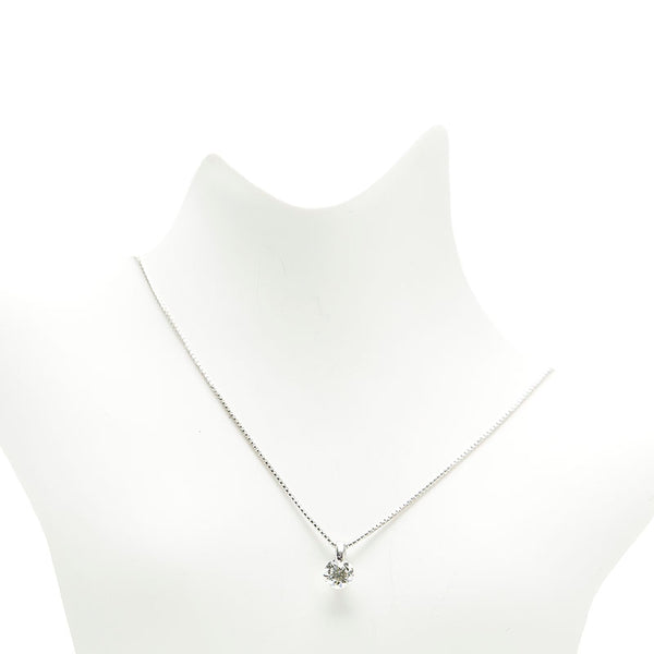 Pt900 プラチナ Pt850 プラチナ ダイヤ0.52ct ネックレス レディース 【中古】
