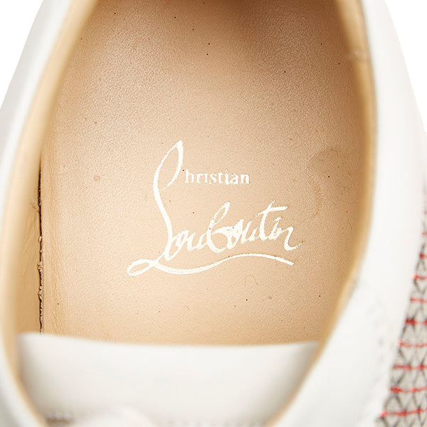 クリスチャンルブタン HAPPYRUI FLAT GLIT スニーカー ホワイト  レザー メンズ Christian Louboutin 【中古】