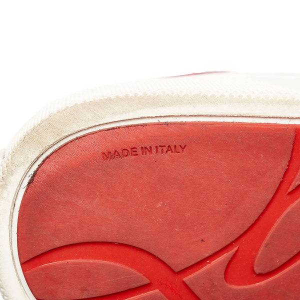 クリスチャンルブタン HAPPYRUI FLAT GLIT スニーカー ホワイト  レザー メンズ Christian Louboutin 【中古】