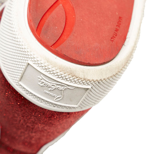 クリスチャンルブタン HAPPYRUI FLAT GLIT スニーカー ホワイト  レザー メンズ Christian Louboutin 【中古】