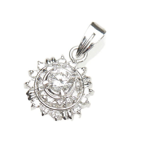 Pt900 プラチナ Pt850 プラチナ ダイヤ0.26ct ダイヤ0.31ct ペンダントトップ レディース 【中古】