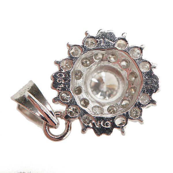 Pt900 プラチナ Pt850 プラチナ ダイヤ0.26ct ダイヤ0.31ct ペンダントトップ レディース 【中古】