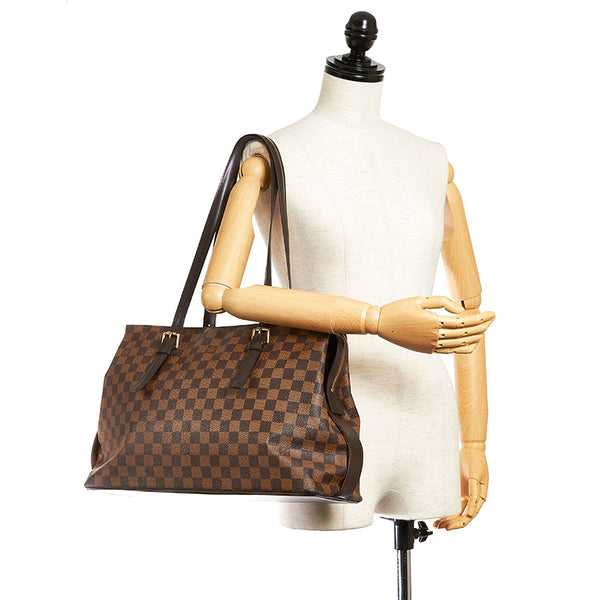ルイ ヴィトン ダミエ エベヌ チェルシー トートバッグ N51119 ブラウン PVC レザー レディース LOUIS VUITTON 【中古】