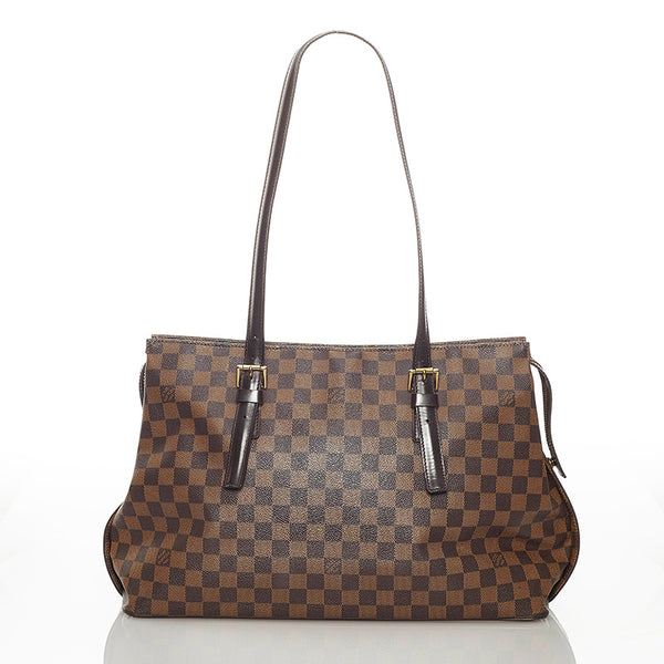 ルイ ヴィトン ダミエ エベヌ チェルシー トートバッグ N51119 ブラウン PVC レザー レディース LOUIS VUITTON 【中古】
