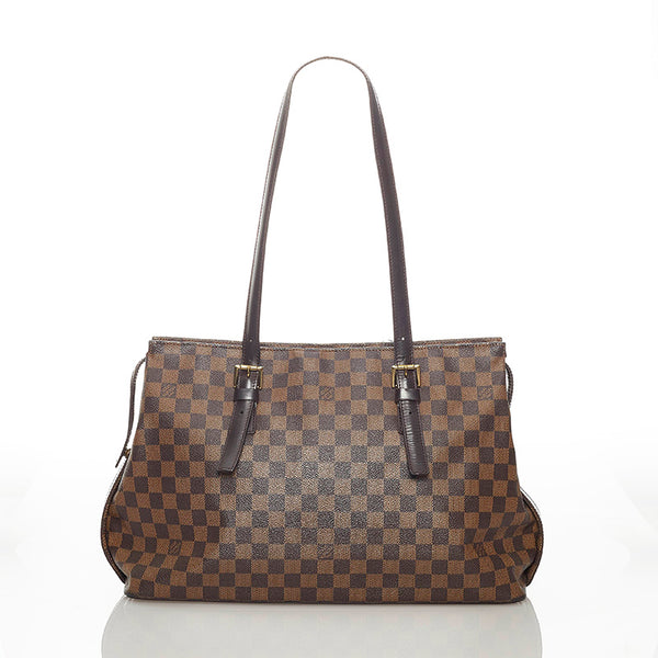 ルイ ヴィトン ダミエ エベヌ チェルシー トートバッグ N51119 ブラウン PVC レザー レディース LOUIS VUITTON 【中古】