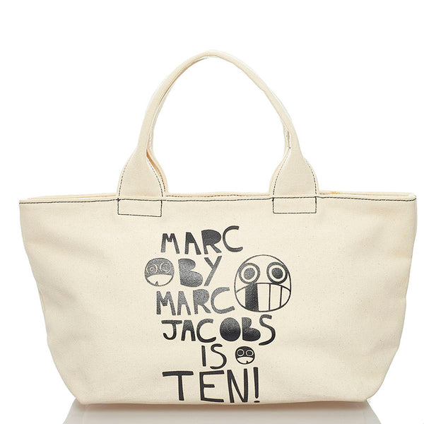 マークジェイコブス 10周年記念限定 アイボリー キャンバス トートバッグ レディース MARC JACOBS 【中古】