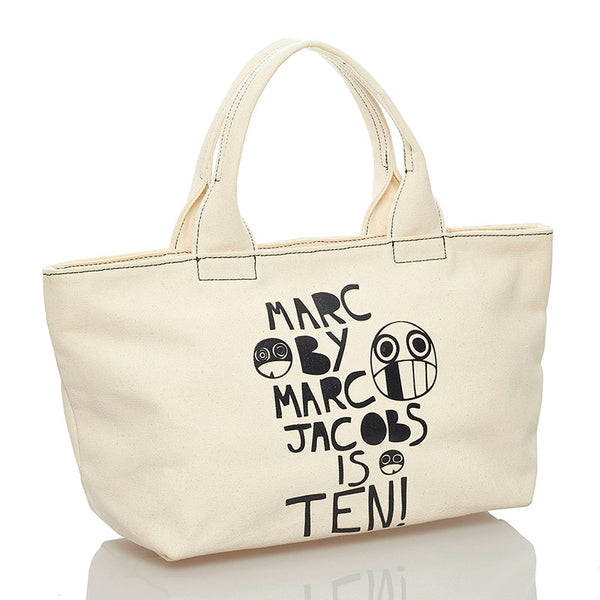 マークジェイコブス 10周年記念限定 アイボリー キャンバス トートバッグ レディース MARC JACOBS 【中古】