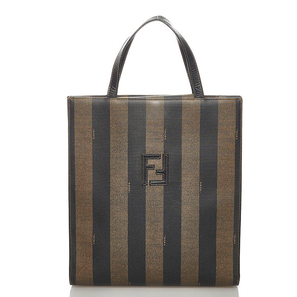フェンディ ペカン カーキ ブラック PVC レザー ハンドバッグ レディース FENDI 【中古】