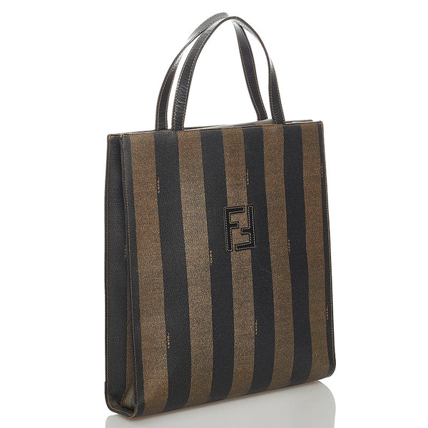 フェンディ ペカン カーキ ブラック PVC レザー ハンドバッグ レディース FENDI 【中古】