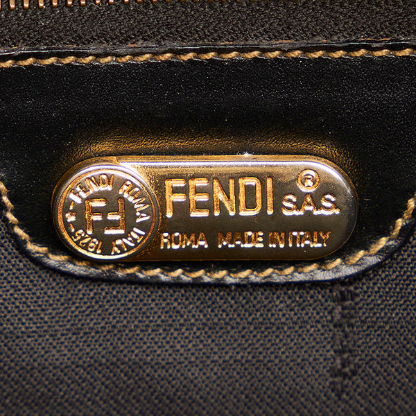 フェンディ ペカン カーキ ブラック PVC レザー ハンドバッグ レディース FENDI 【中古】