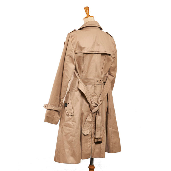バーバリーブルーレーベル ベージュ コットン トレンチコート レディース BURBERRY BLUE LABEL 【中古】