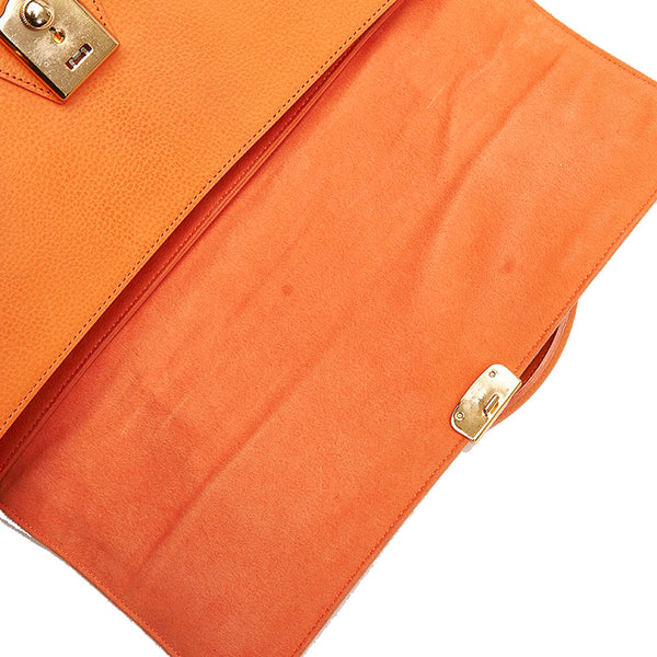 サマンサタバサ ハンドバッグ オレンジ レザー レディース Samantha Thavasa 【中古】