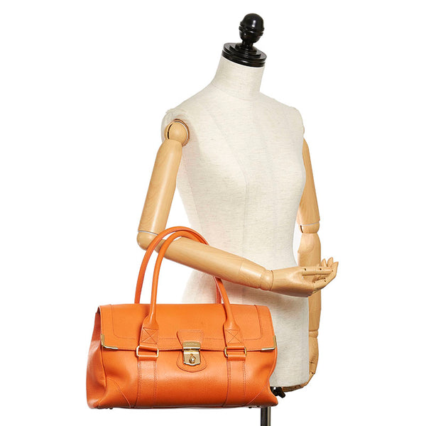 サマンサタバサ ハンドバッグ オレンジ レザー レディース Samantha Thavasa 【中古】