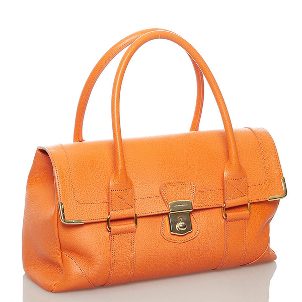 サマンサタバサ ハンドバッグ オレンジ レザー レディース Samantha Thavasa 【中古】