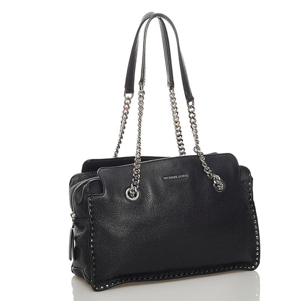 マイケルコース ブラック レザー チェーン ショルダーバッグ レディース Michael Kors 【中古】
