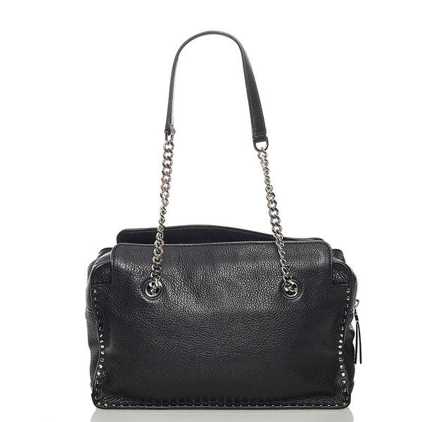 マイケルコース ブラック レザー チェーン ショルダーバッグ レディース Michael Kors 【中古】