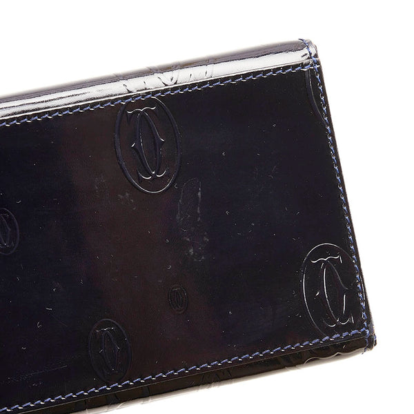 カルティエ ハッピーバースデー ハンドバッグ ブラック エナメル レディース CARTIER 【中古】