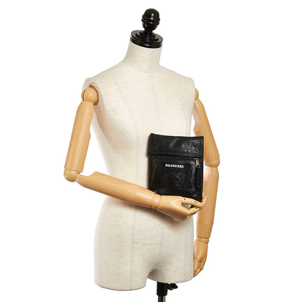 バレンシアガ 532298 ブラック レザー ポーチ メンズ BALENCIAGA 【中古】